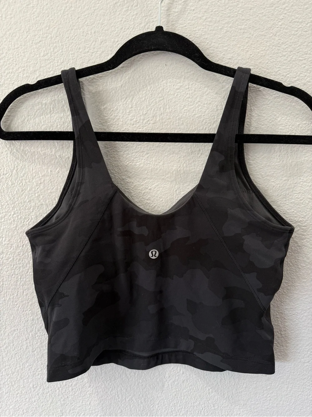 lululemon athletica Black Camo Longline Bralette